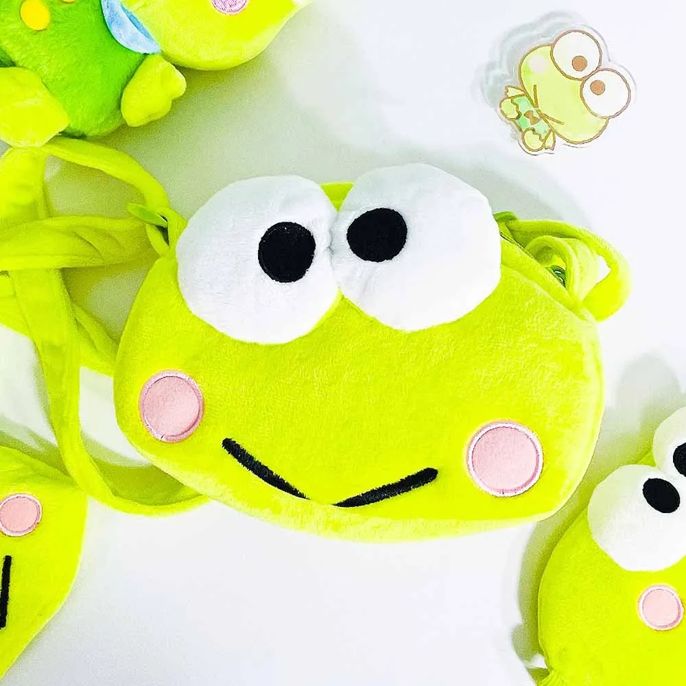 Keroppi Face Plush Crossbody Bag