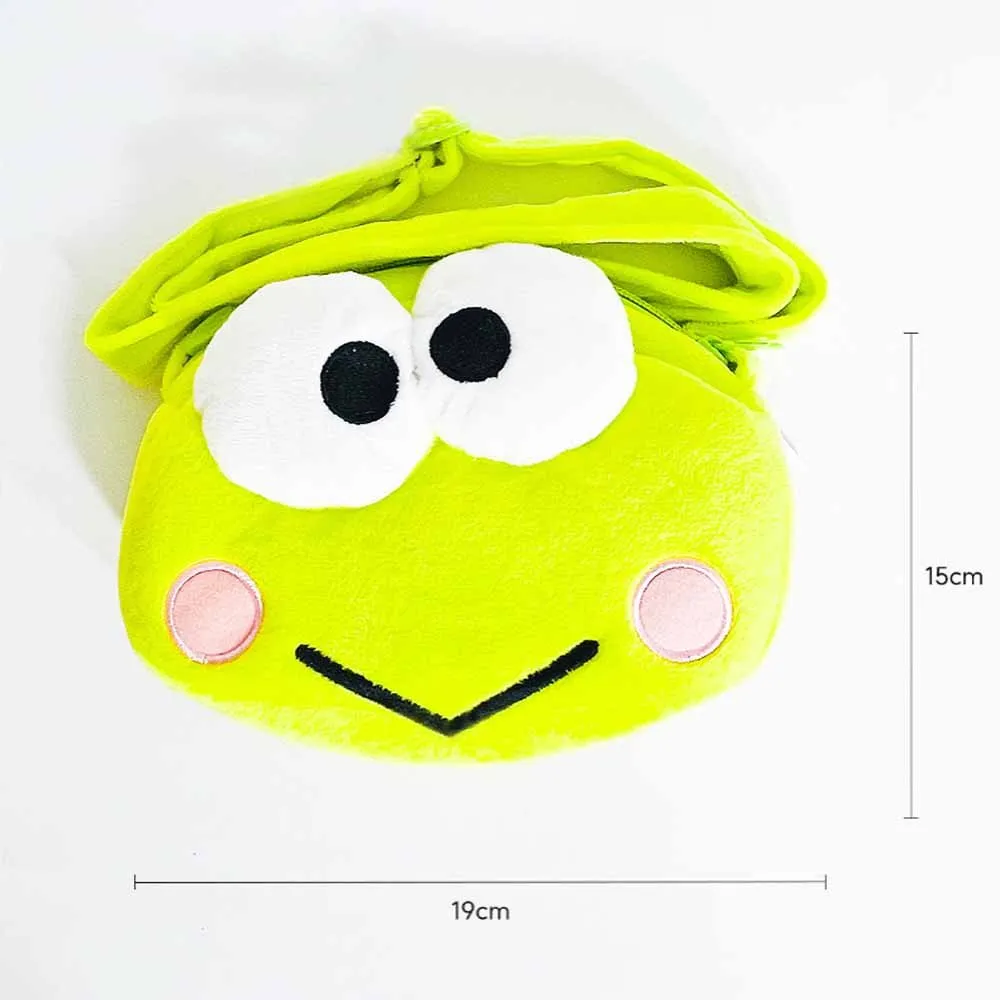 Keroppi Face Plush Crossbody Bag