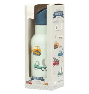 Kids Bag | Kids Stainless Steel Water Bottle- Vehicles, Cars | A Little Lovely Company