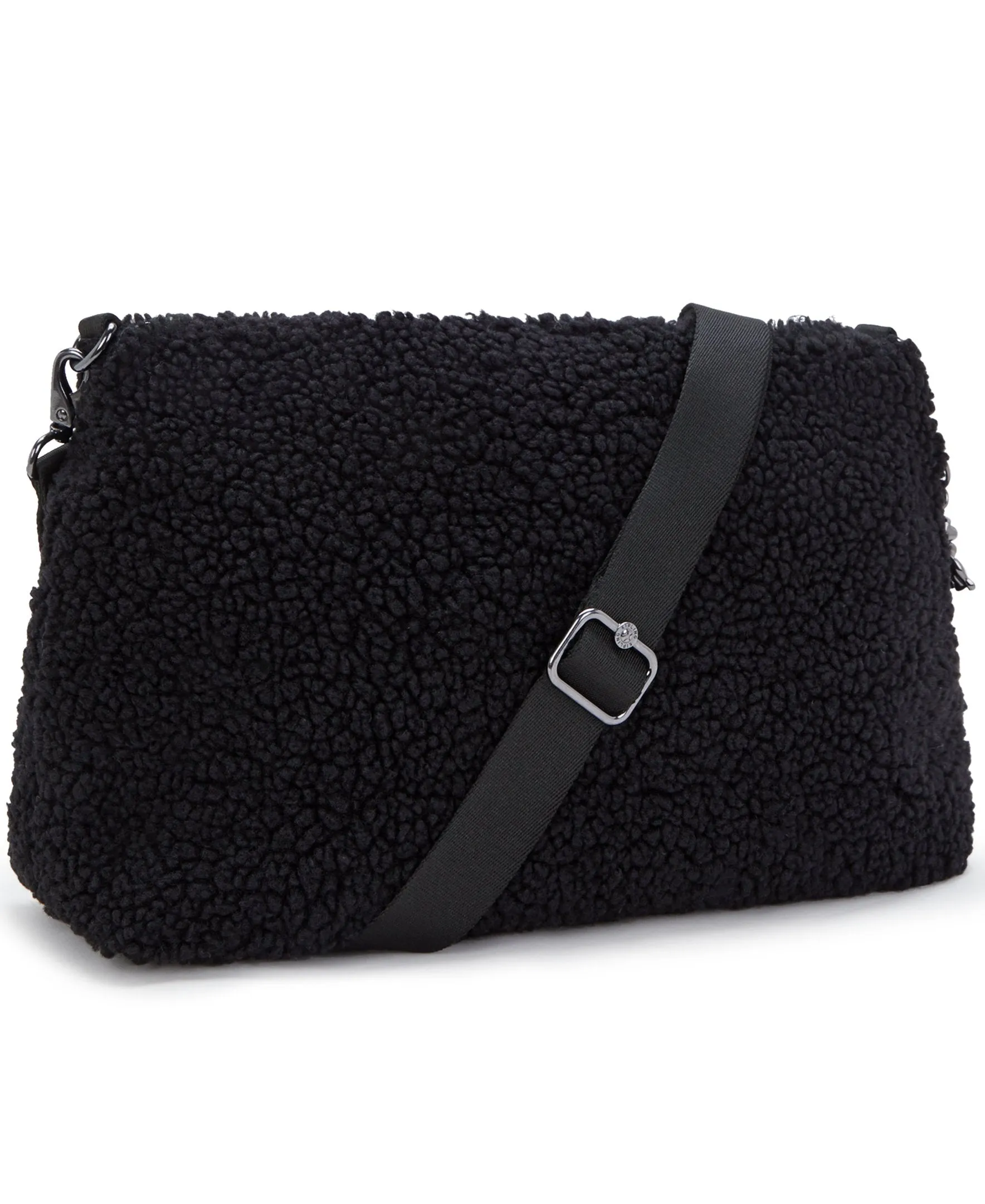 Kipling Pollie M Black Fuzz Medium Shoulderbag I6331-5PF