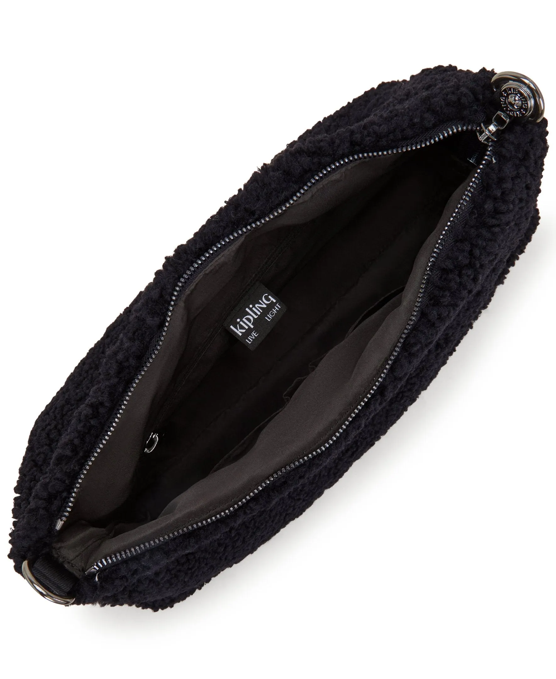 Kipling Pollie M Black Fuzz Medium Shoulderbag I6331-5PF