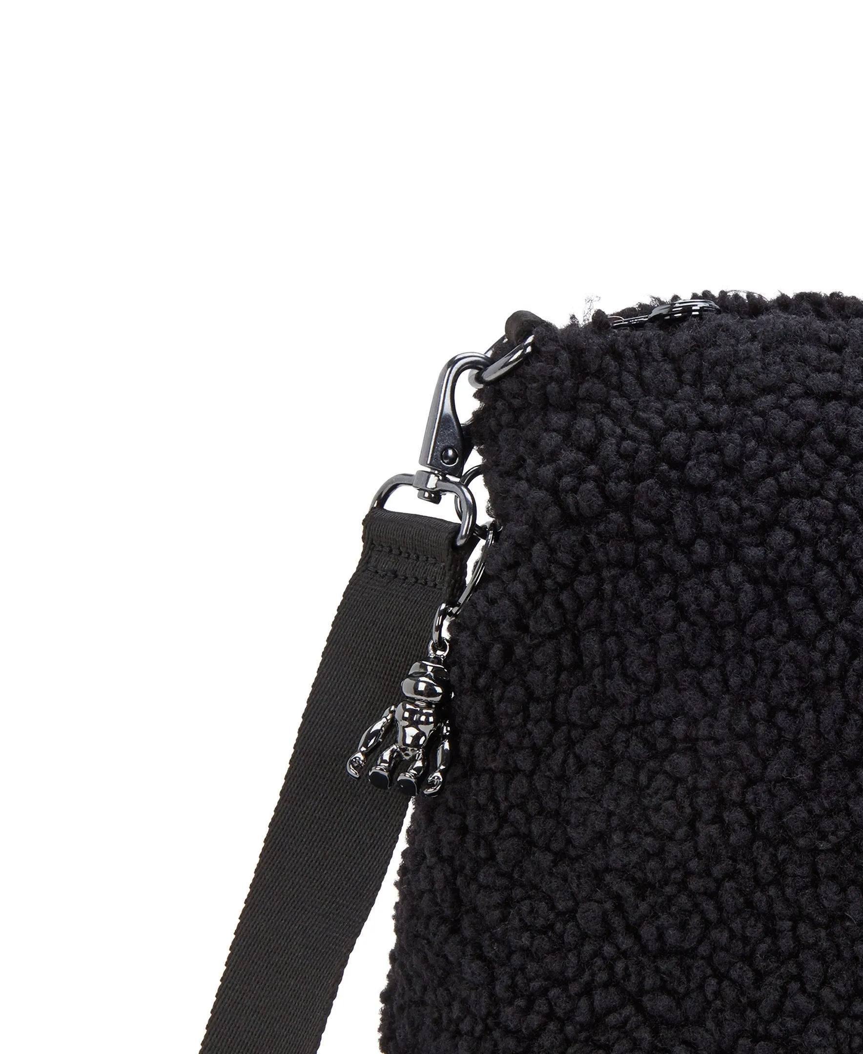 Kipling Pollie M Black Fuzz Medium Shoulderbag I6331-5PF