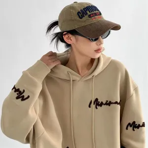 Knit Lettering Stylish Embroidery Hoddie