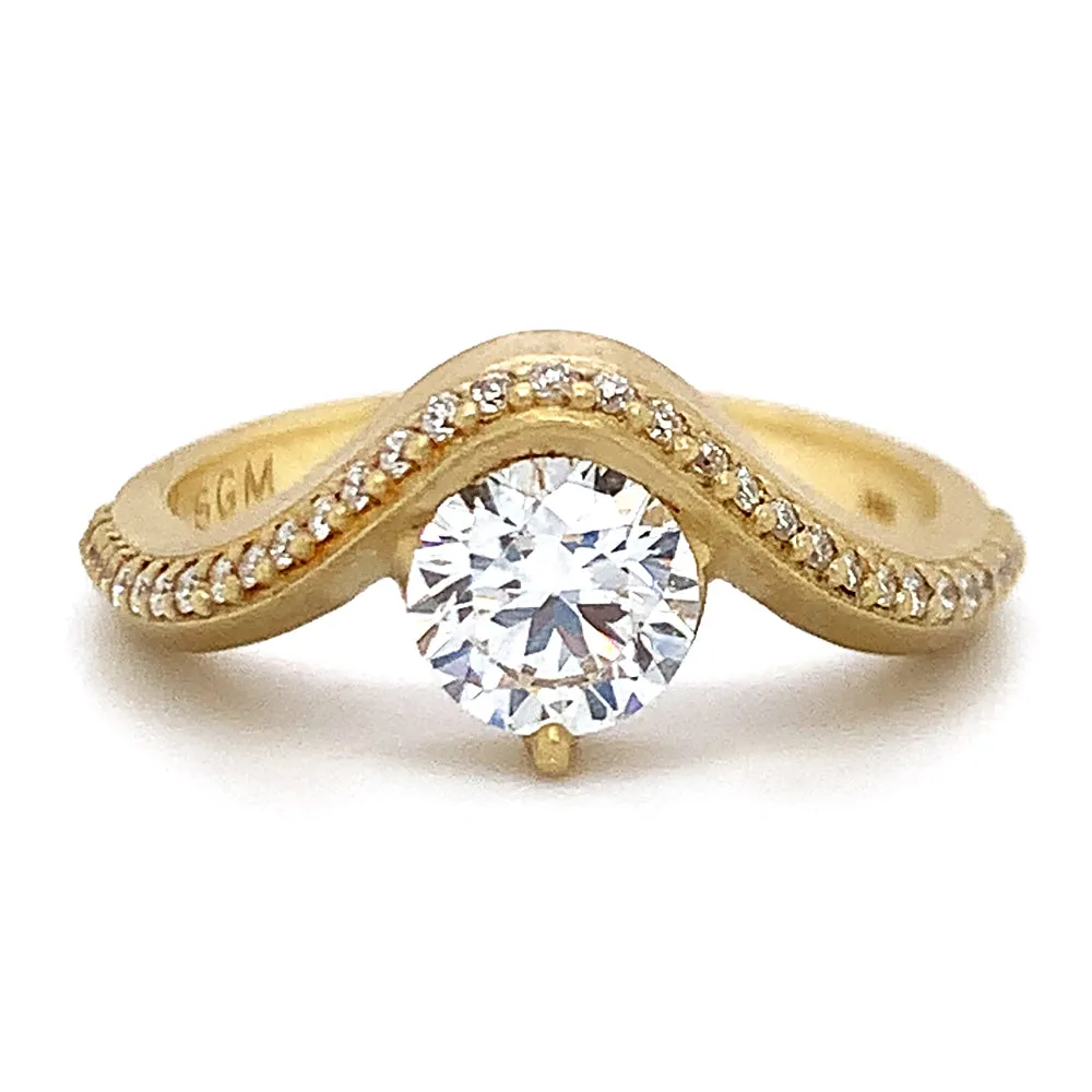 Lab Grown & Natural Diamond Ring - "Graceful Arc"