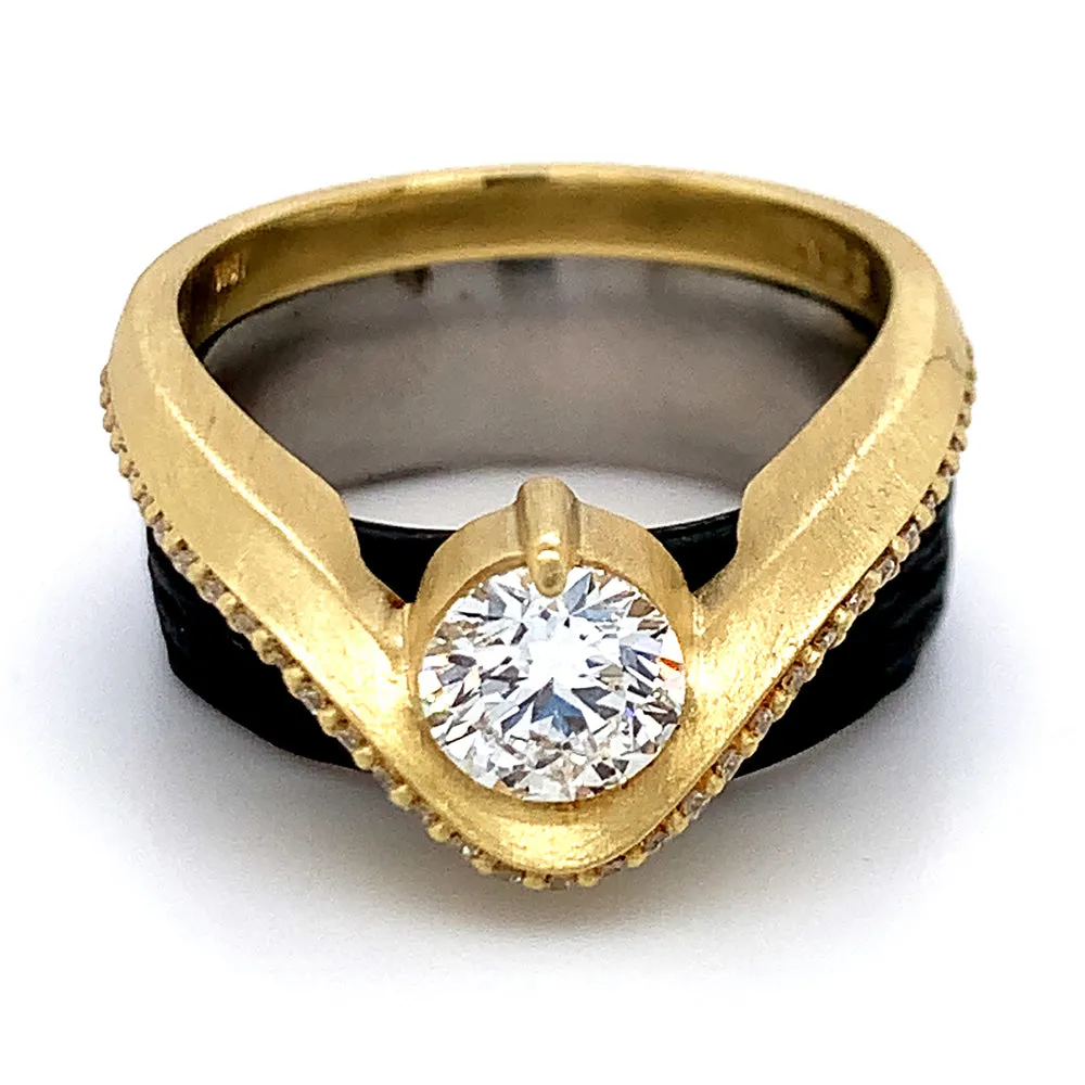 Lab Grown & Natural Diamond Ring - "Graceful Arc"