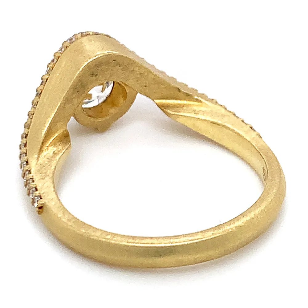 Lab Grown & Natural Diamond Ring - "Graceful Arc"