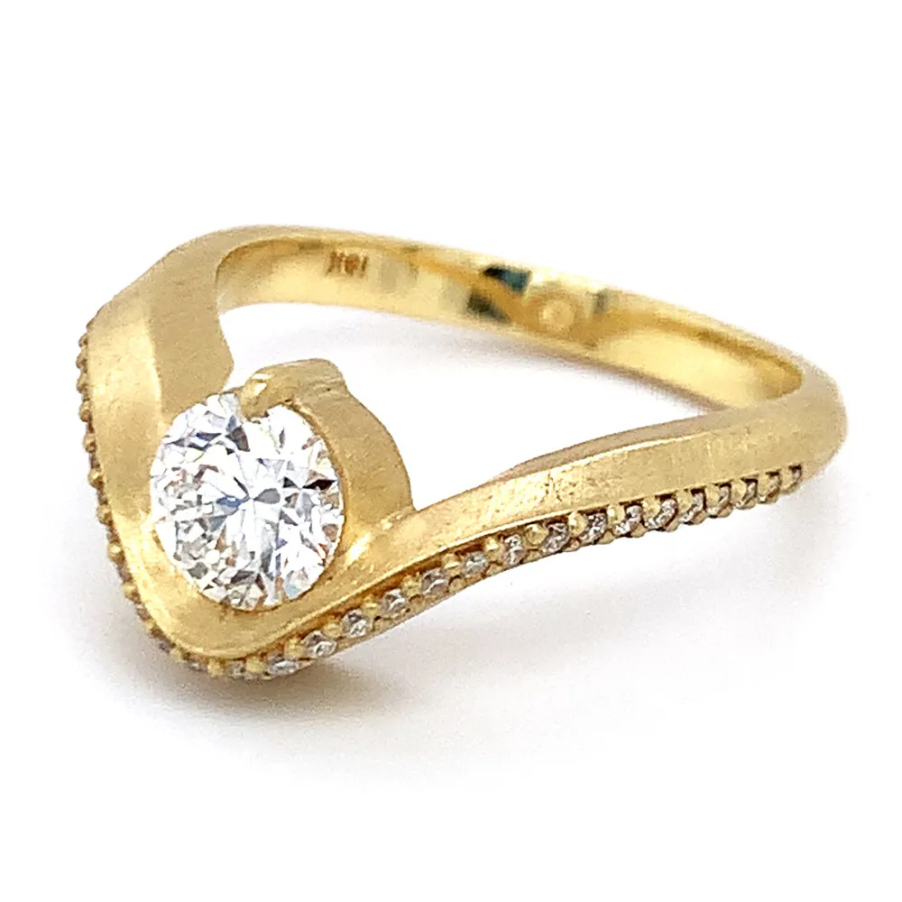 Lab Grown & Natural Diamond Ring - "Graceful Arc"