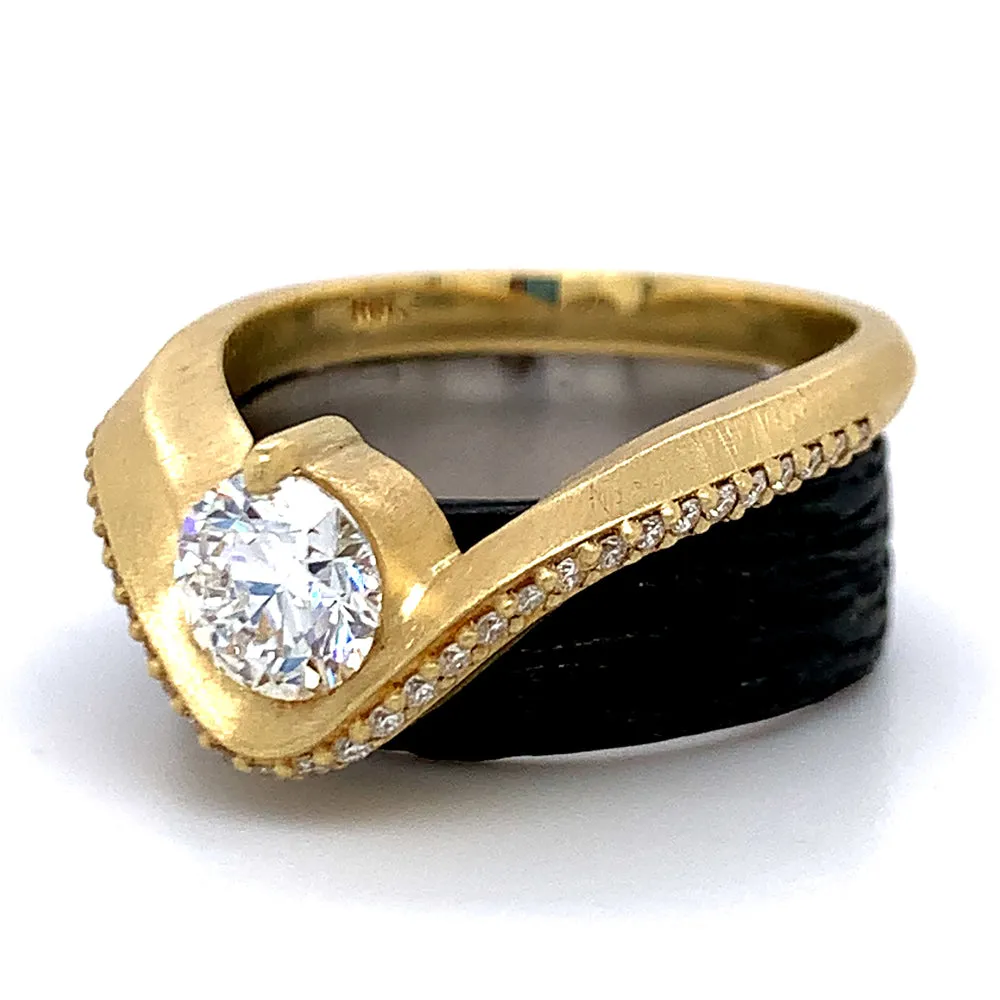 Lab Grown & Natural Diamond Ring - "Graceful Arc"