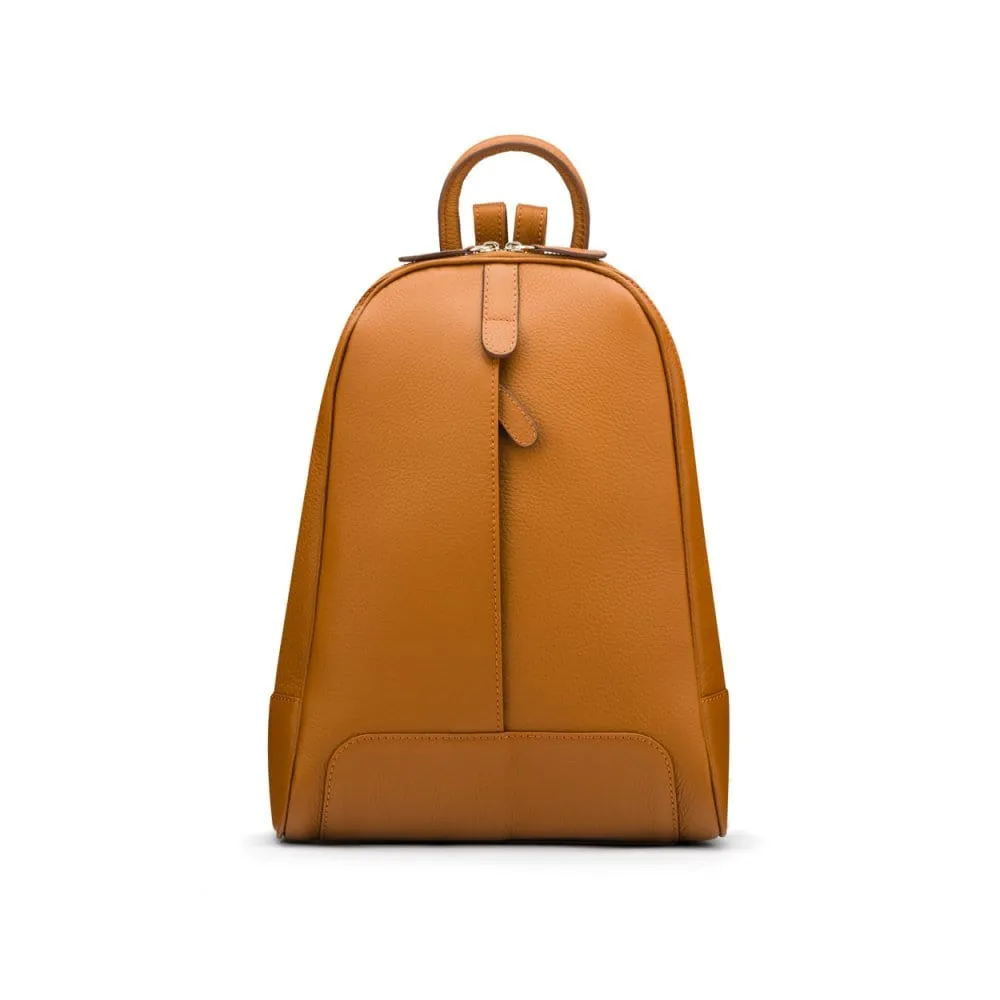 Ladies Leather Backpack - Tan