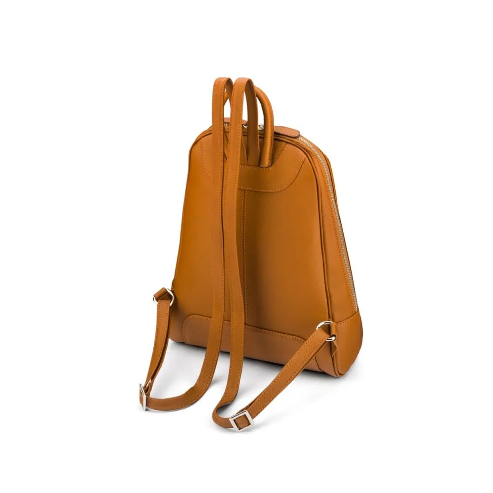 Ladies Leather Backpack - Tan