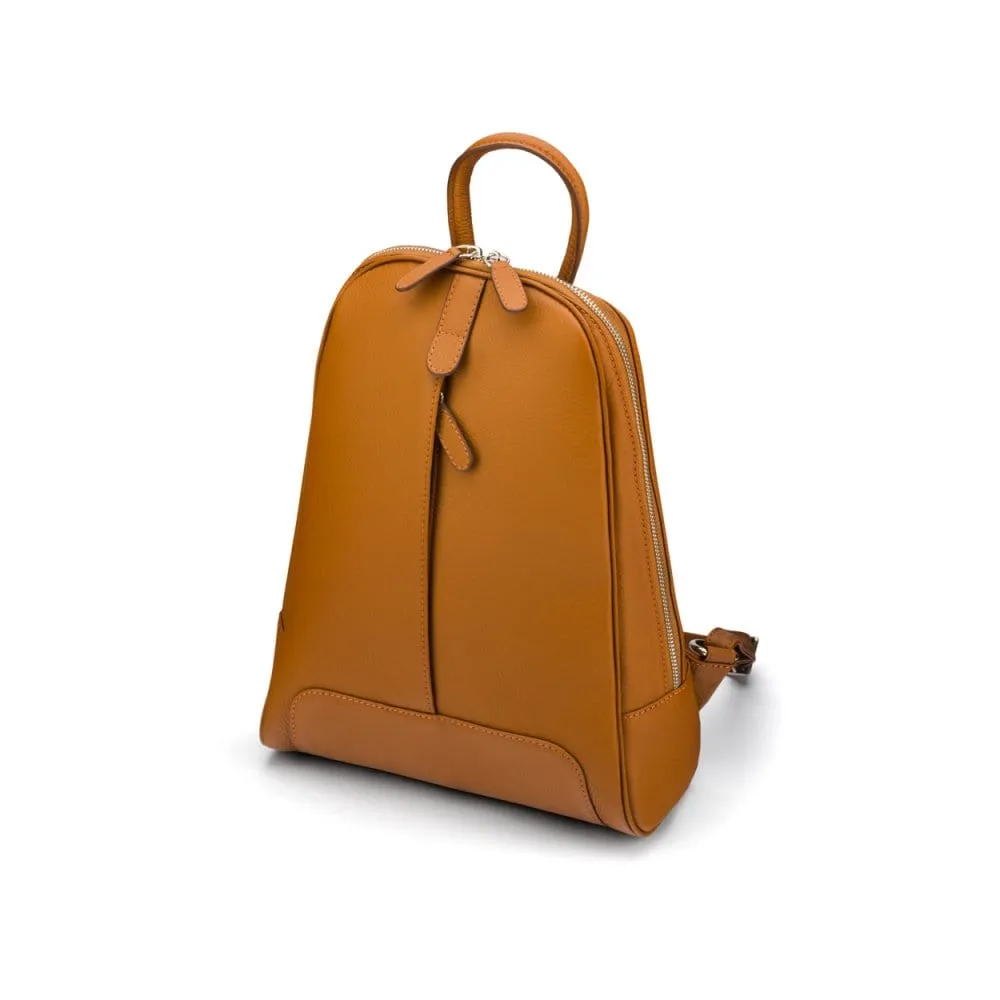 Ladies Leather Backpack - Tan