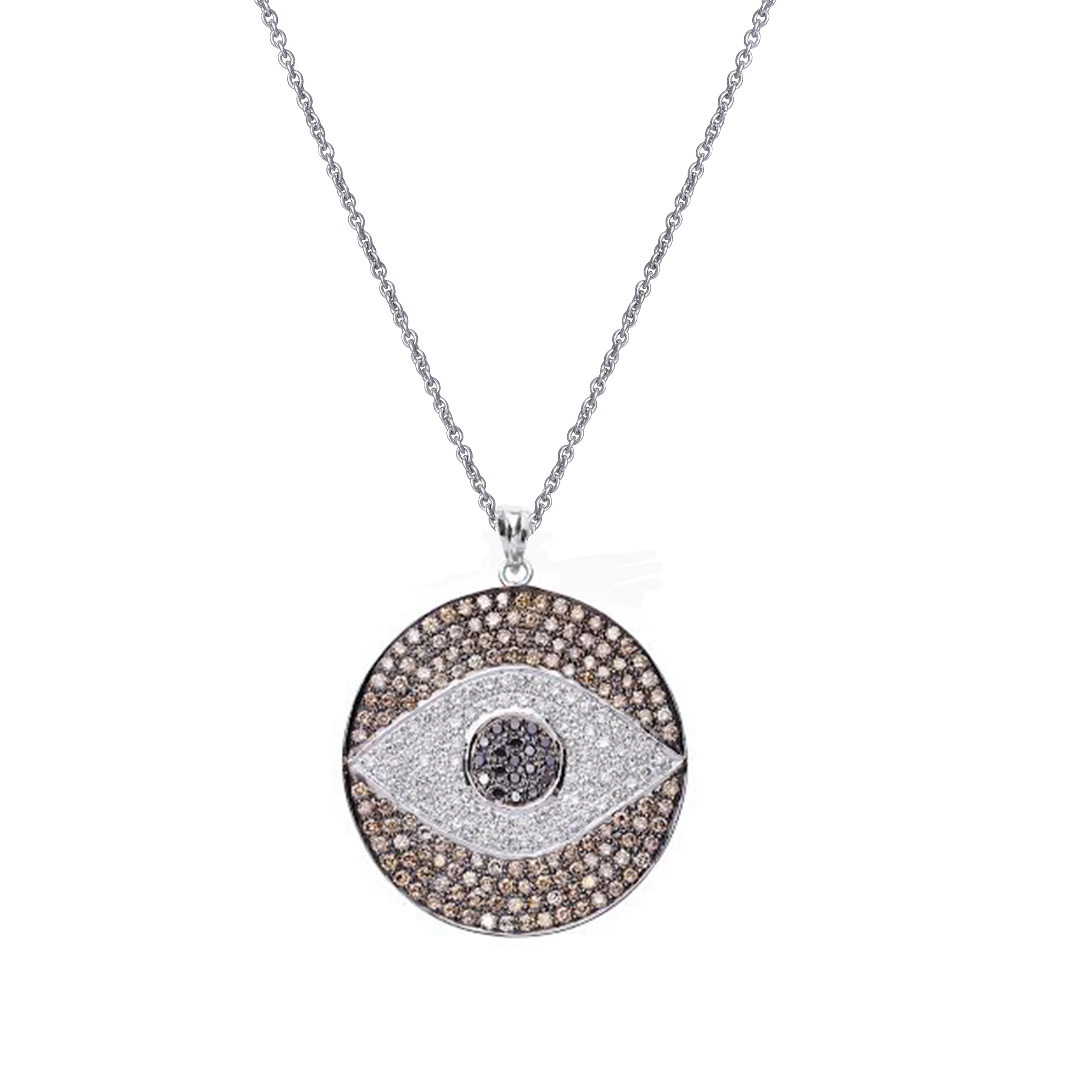 Large Evil Eye Diamond Chain Pendant