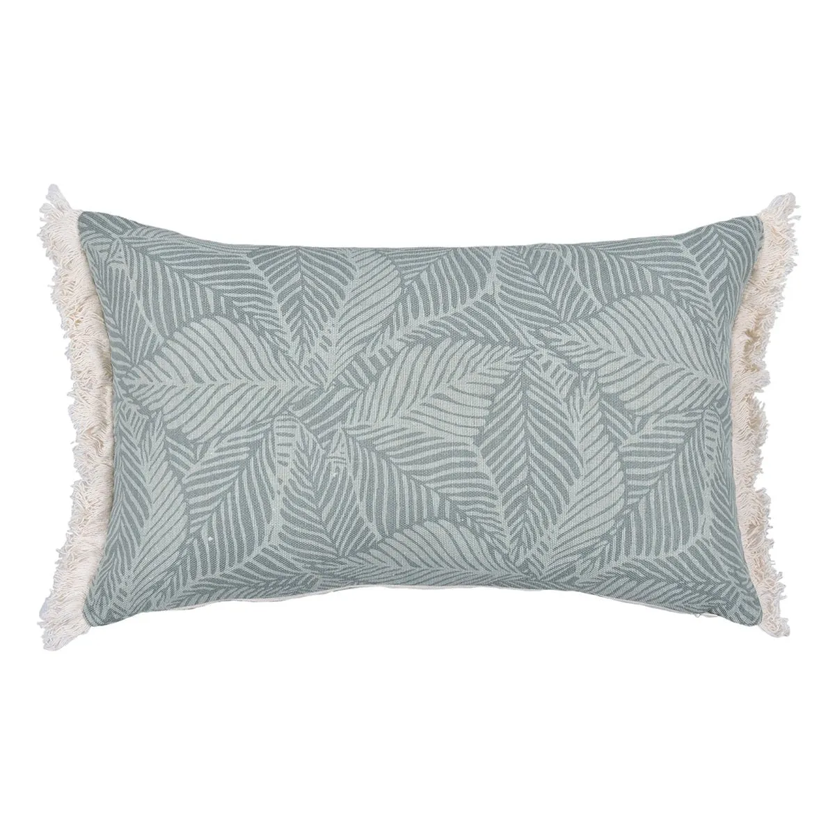 Leafy Serenity Printed Lumbar Cushion Cover - Set of 2