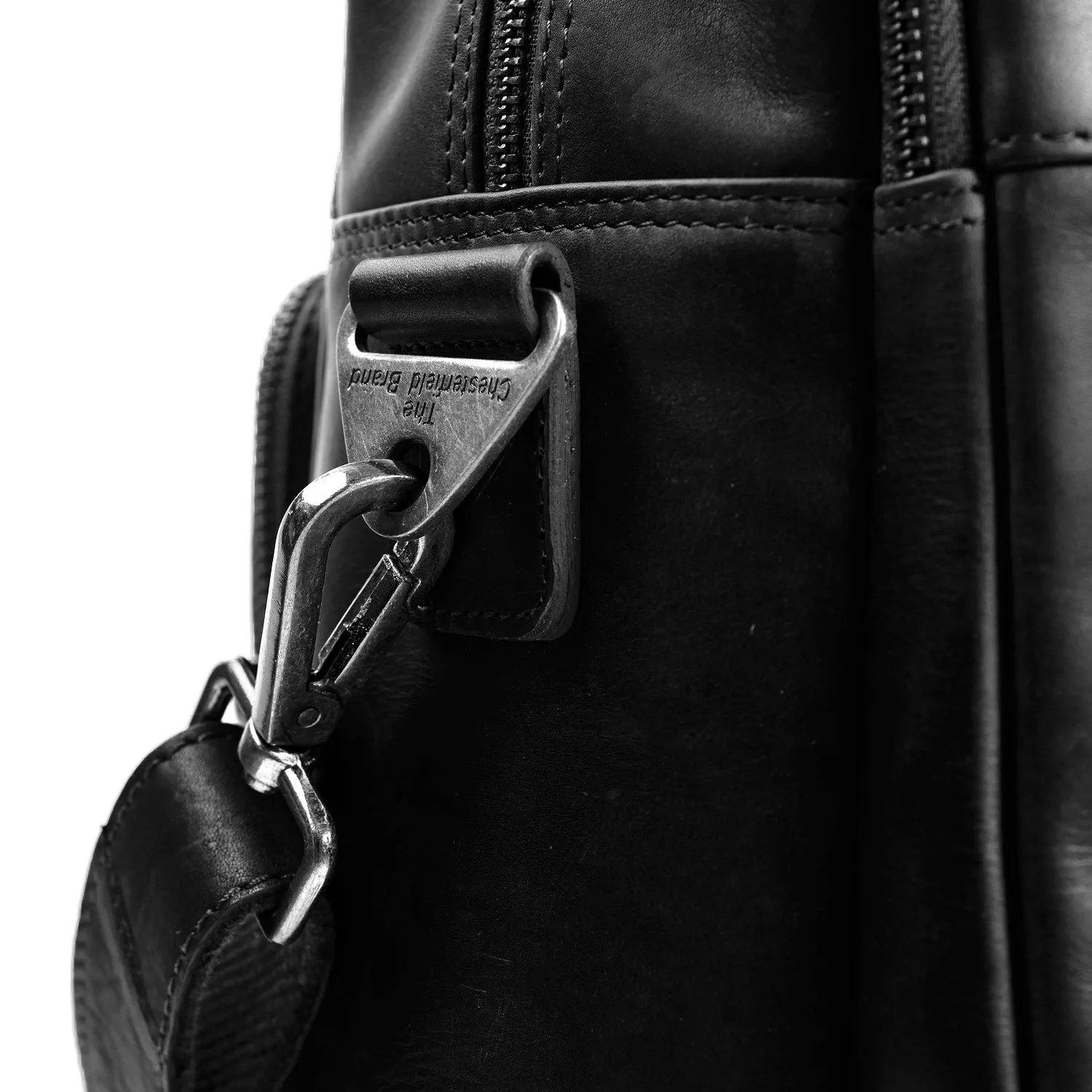 Leather Laptop Bag Black Misha