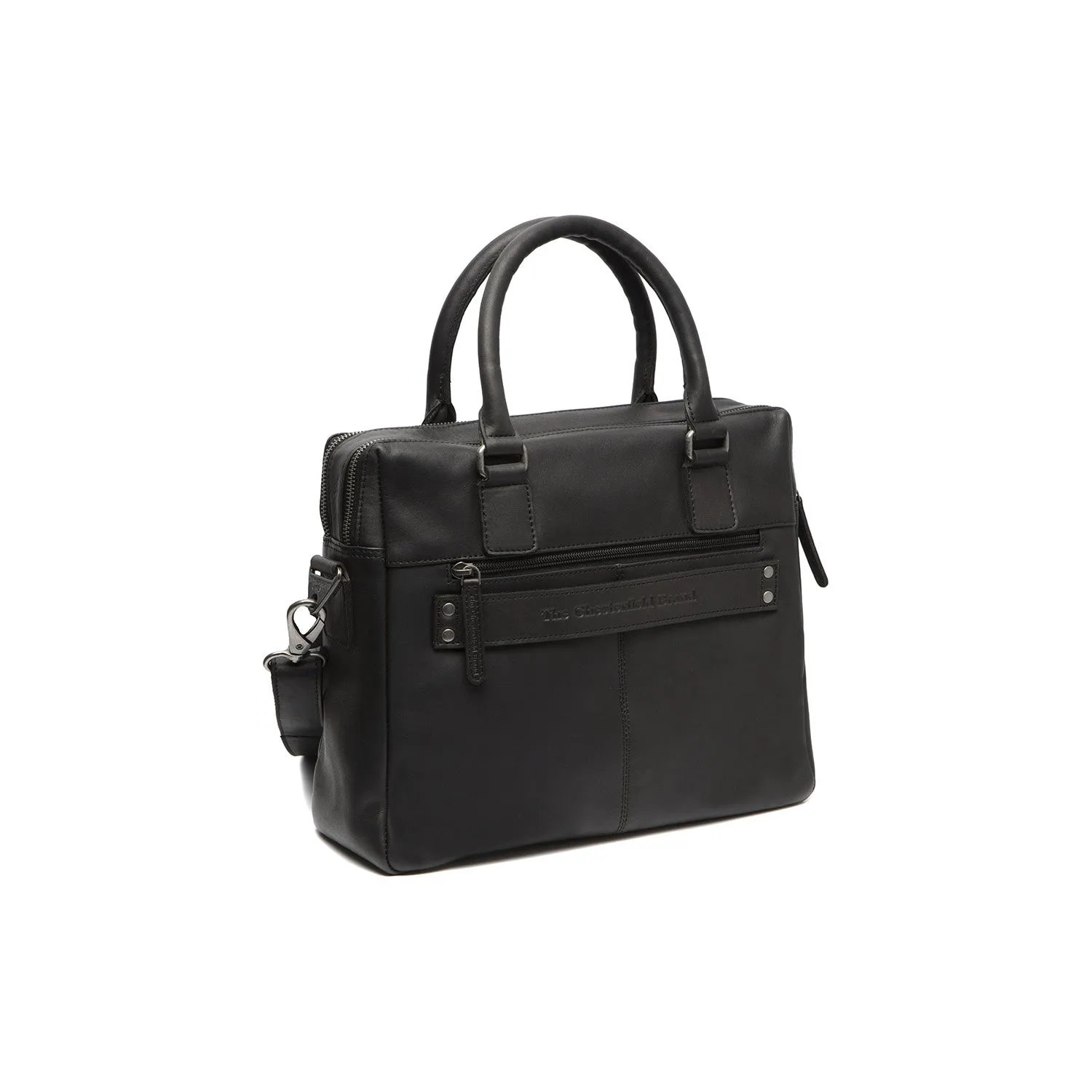 Leather Laptop Bag Black Santiago