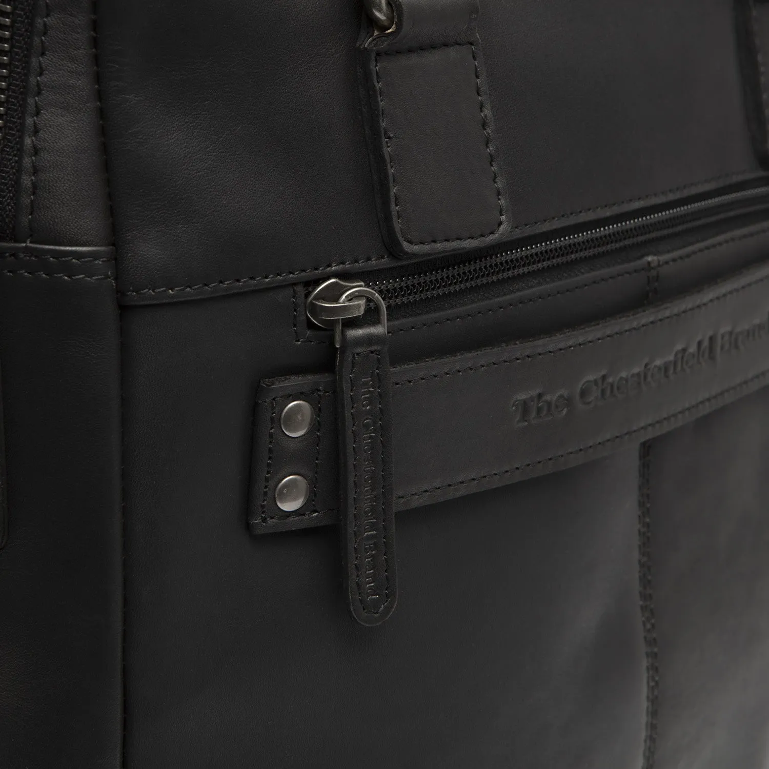 Leather Laptop Bag Black Santiago