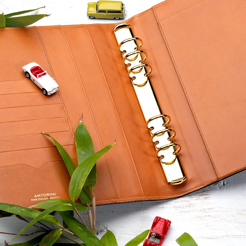 Leather Manager A5 Organiser 2025 in Black and Cognac