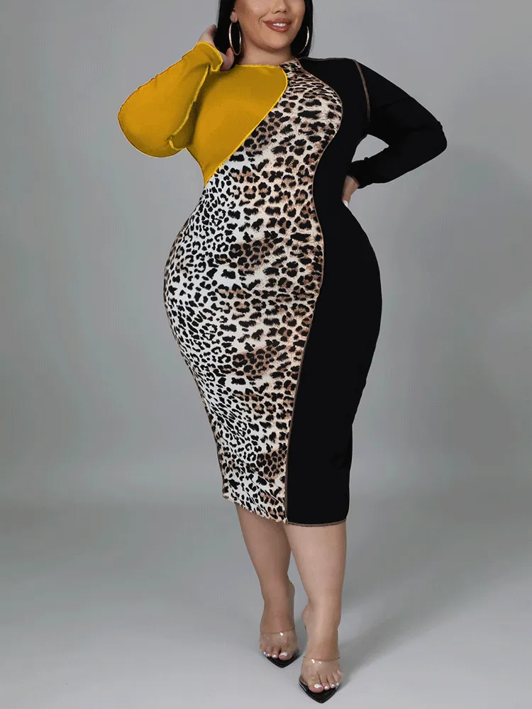 Leopard Party Graceful Midi Dress