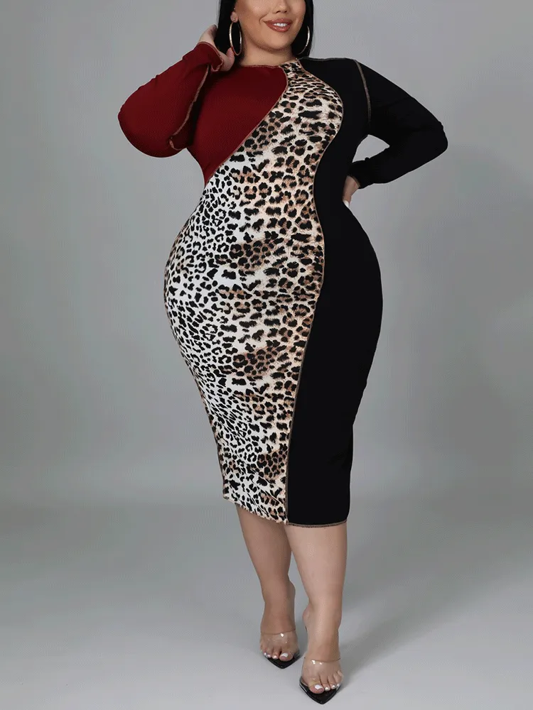 Leopard Party Graceful Midi Dress