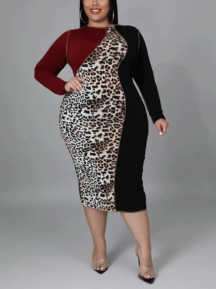 Leopard Party Graceful Midi Dress