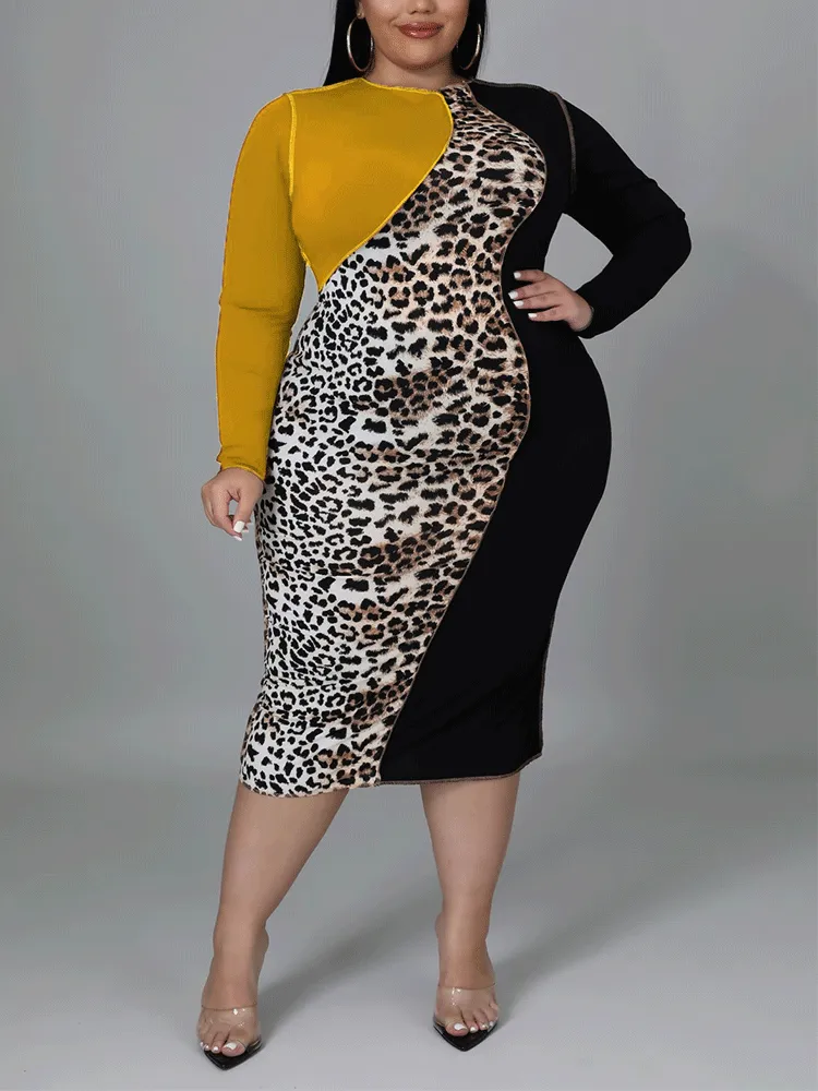 Leopard Party Graceful Midi Dress