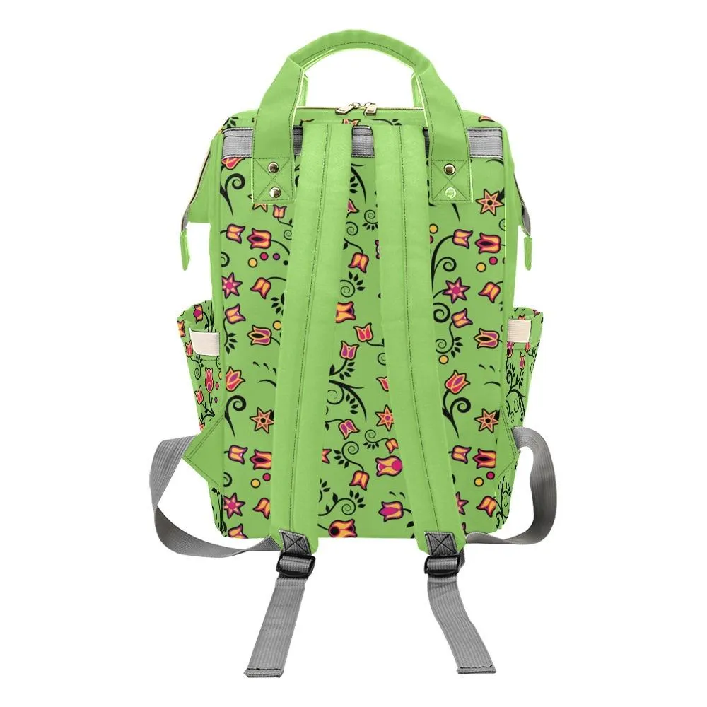 LightGreen Yellow Star Multi-Function Diaper Backpack/Diaper Bag