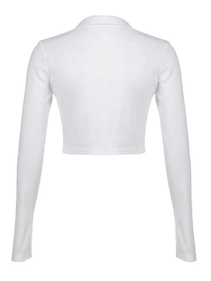 Long Sleeve Graceful Rib Crop Top