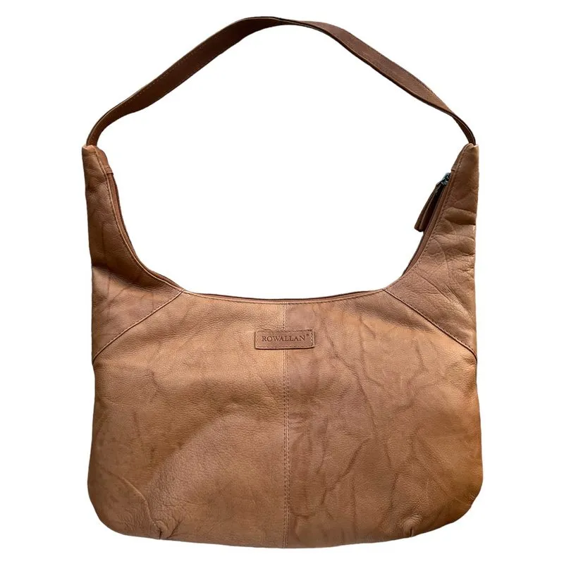 Lyon Tan U Shape Slouchy Front Pocket Shoulder Bag