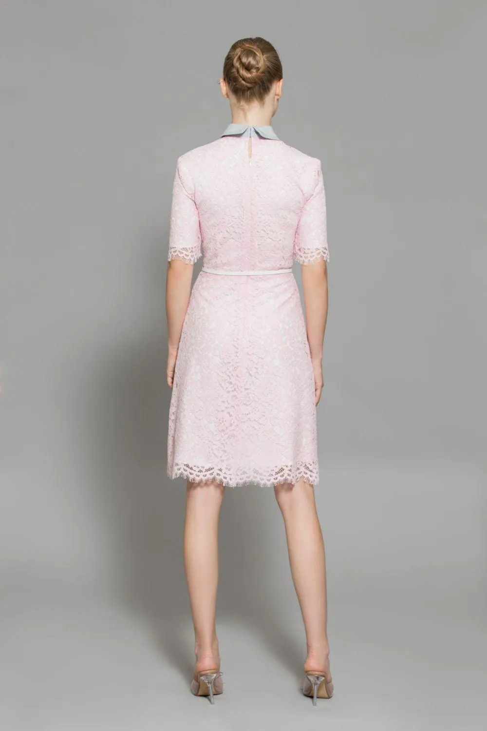 Maisy A-line Middle Sleeved Cotton Lace Above The Knee Dress