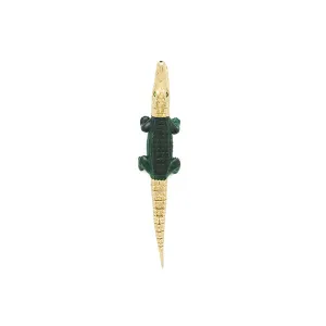 Malachite Alligator Bite Single Earring