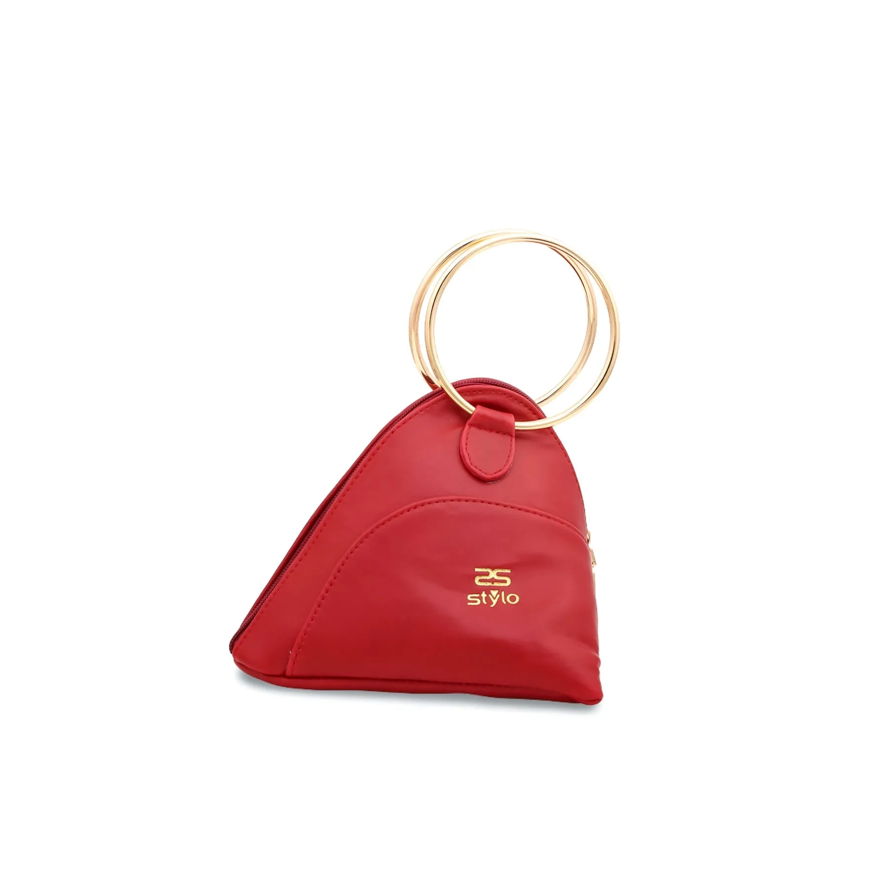 Maroon Triangle Ring Handle Pouch P92399