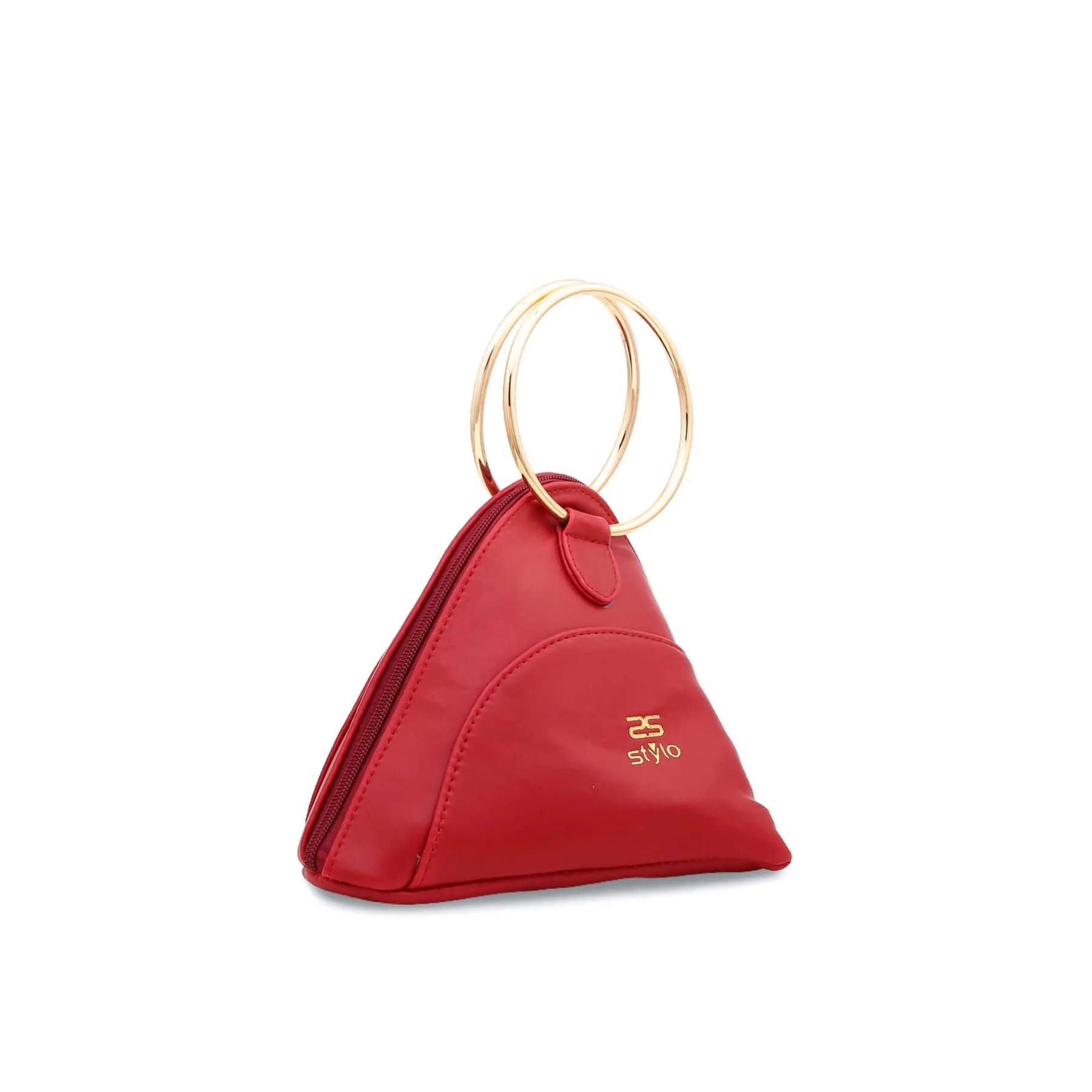 Maroon Triangle Ring Handle Pouch P92399