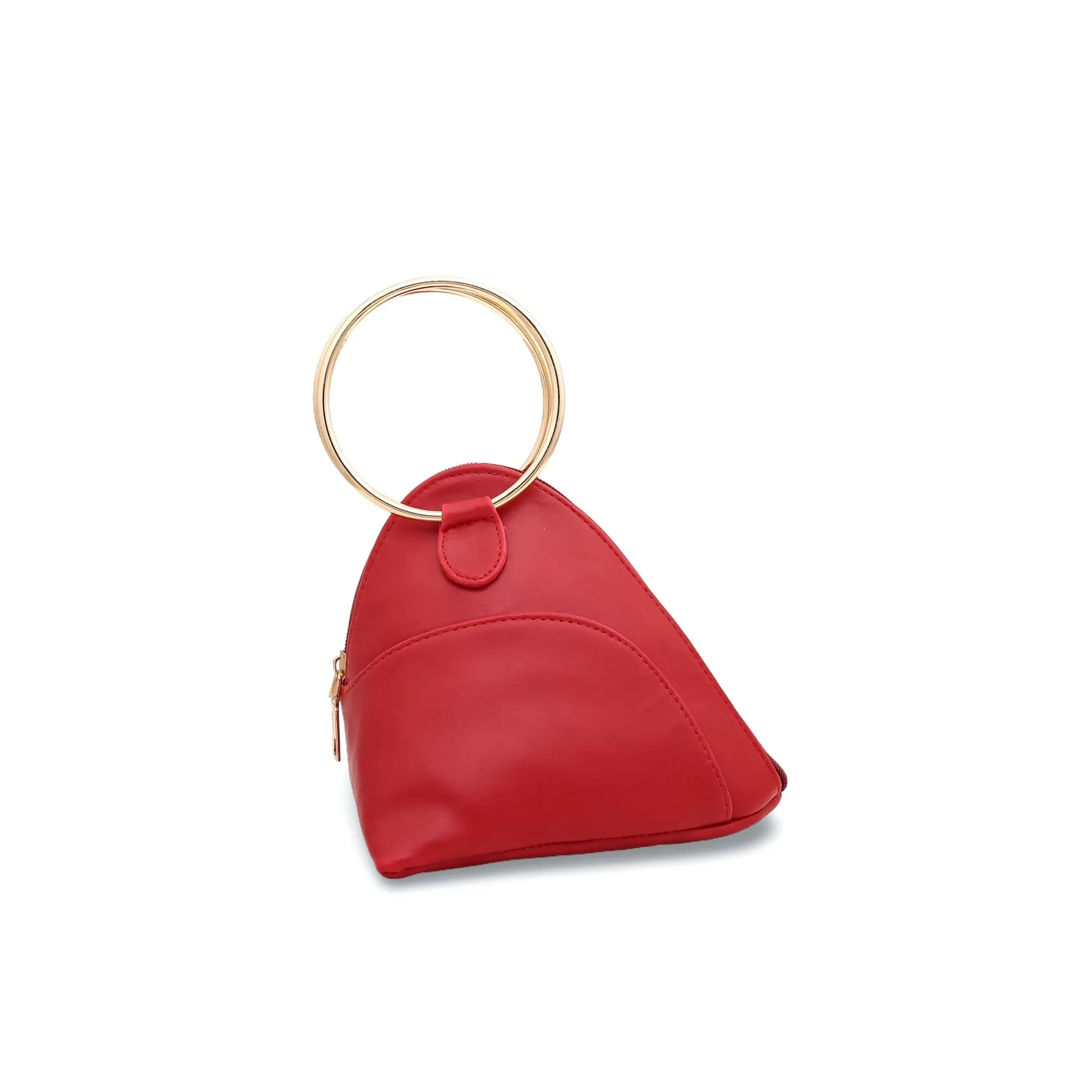 Maroon Triangle Ring Handle Pouch P92399