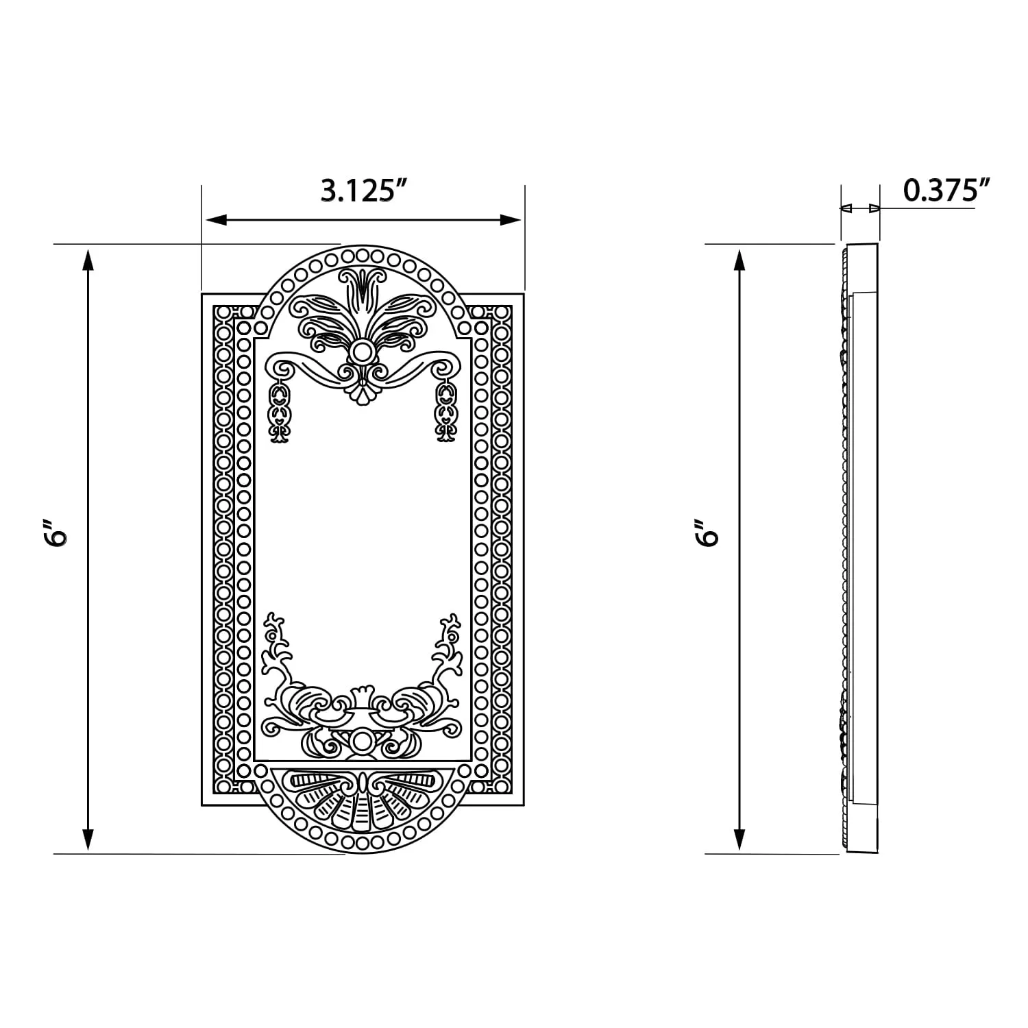 Meadows Switch Plate with Blank Cover in Antique Pewter