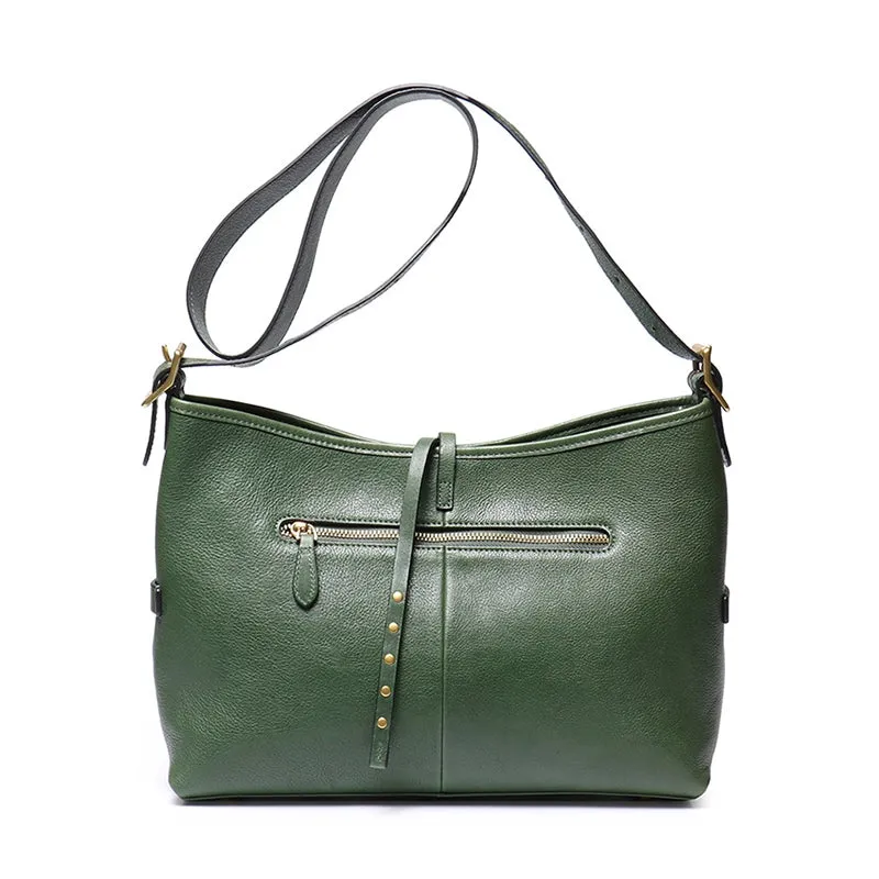 Medium Vegetable Tanned Leather Crossbody Handbag