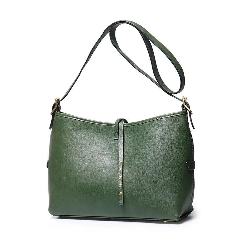 Medium Vegetable Tanned Leather Crossbody Handbag