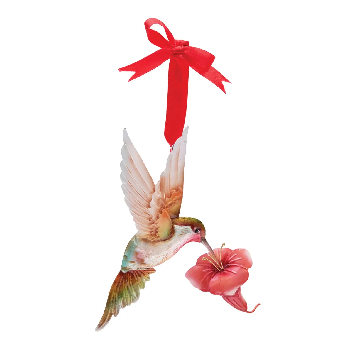 Metal & Capiz Hummingbird Ornament