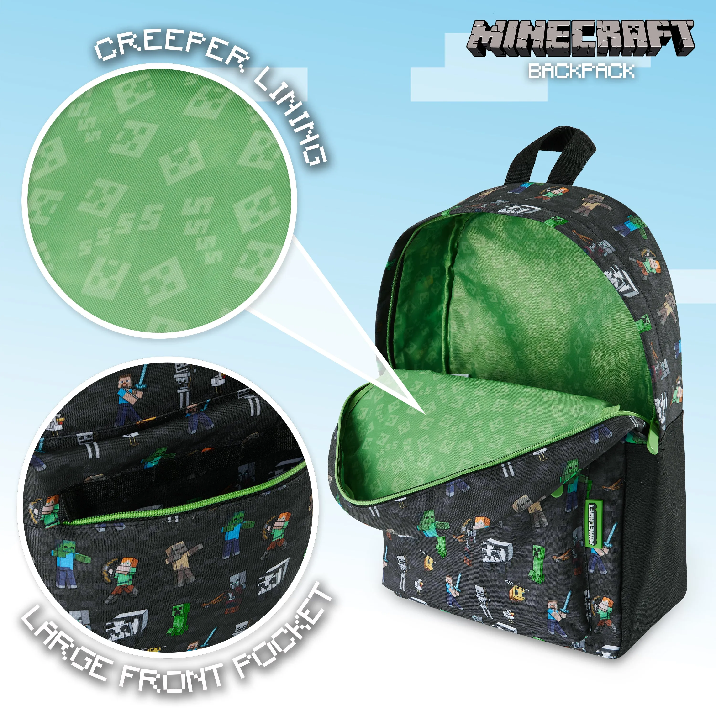 Minecraft Backpack, Kids Backpack, Boys School Bag, Minecraft Gifts