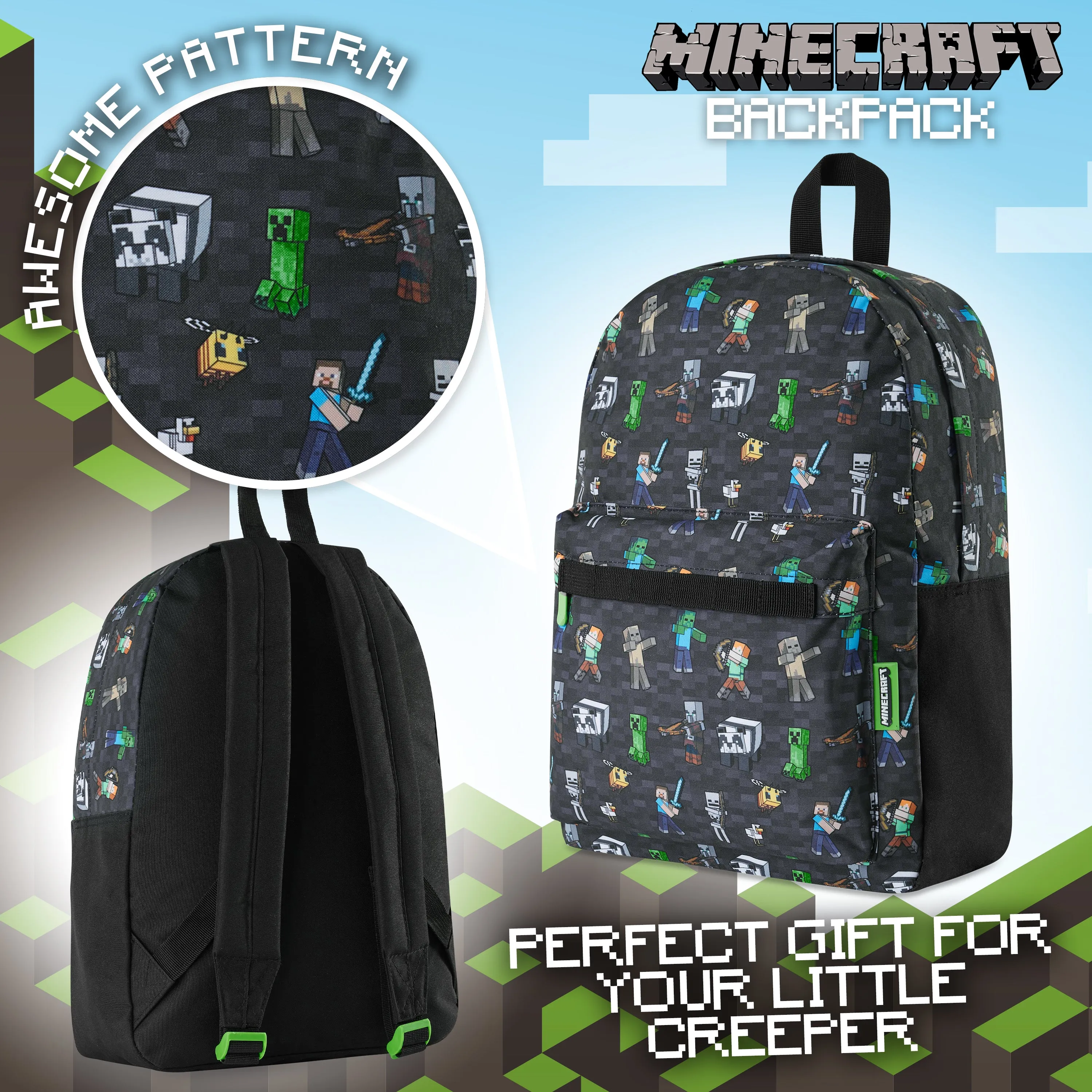 Minecraft Backpack, Kids Backpack, Boys School Bag, Minecraft Gifts