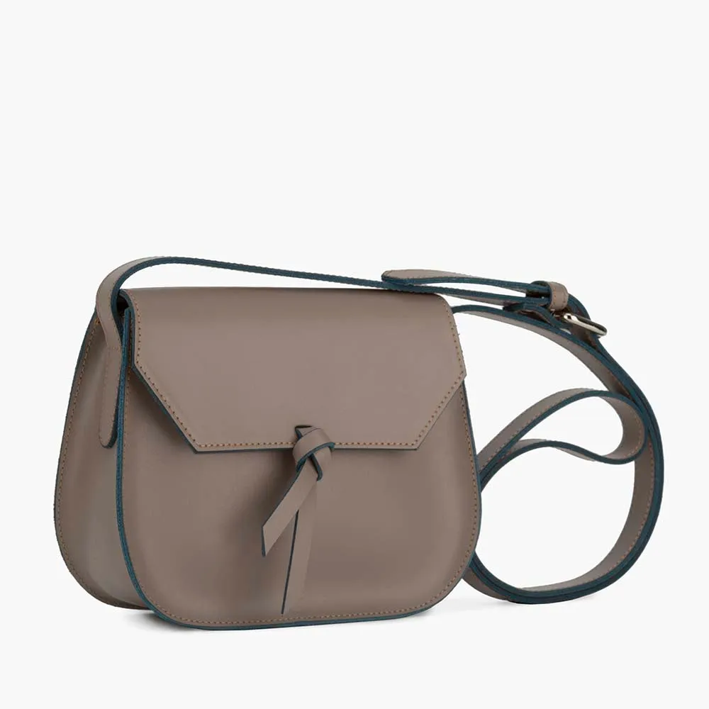 Mini Saddle Leather Crossbody Bag - Fango