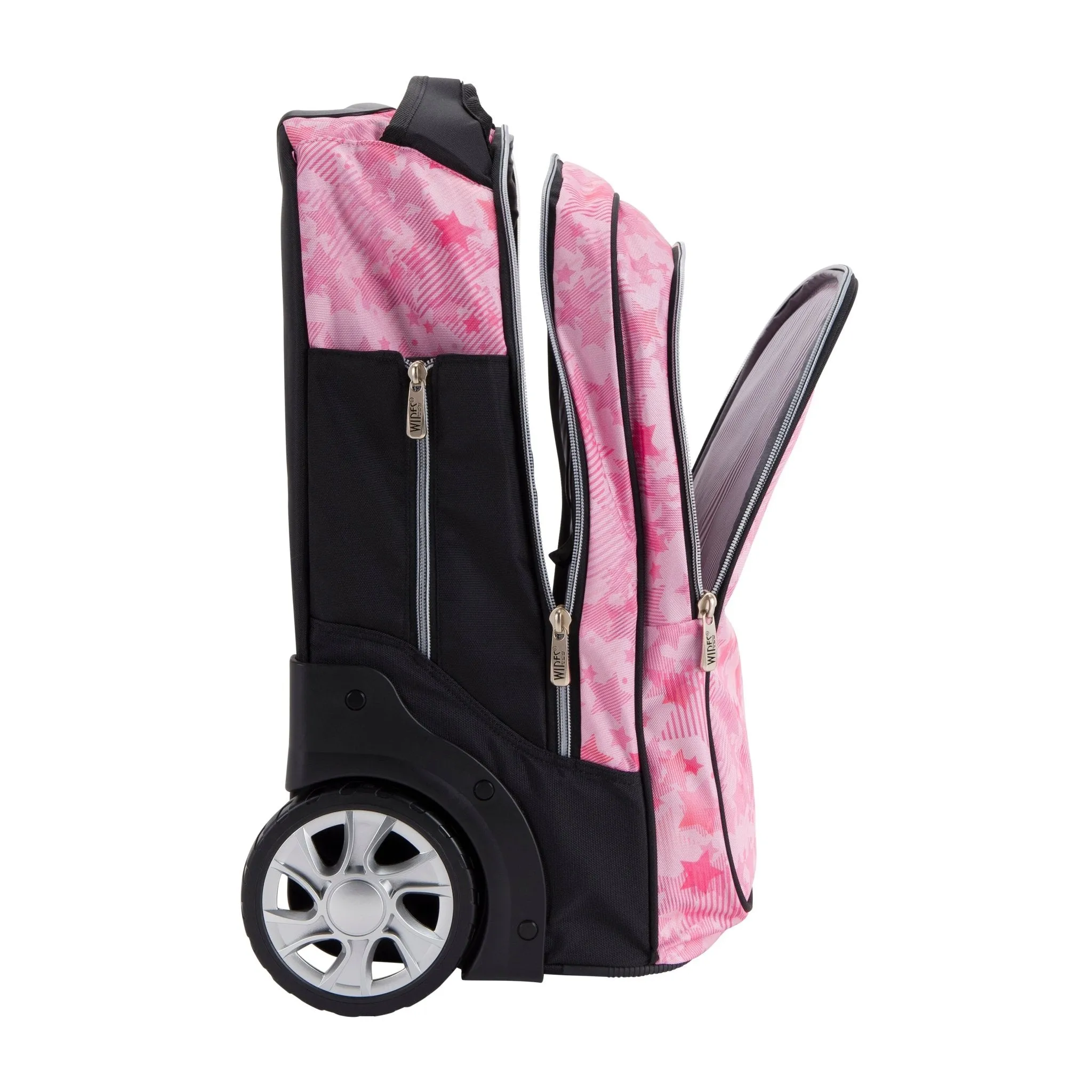 Mini Wheel School Bags Trolly Set of 3pcs Star Pink