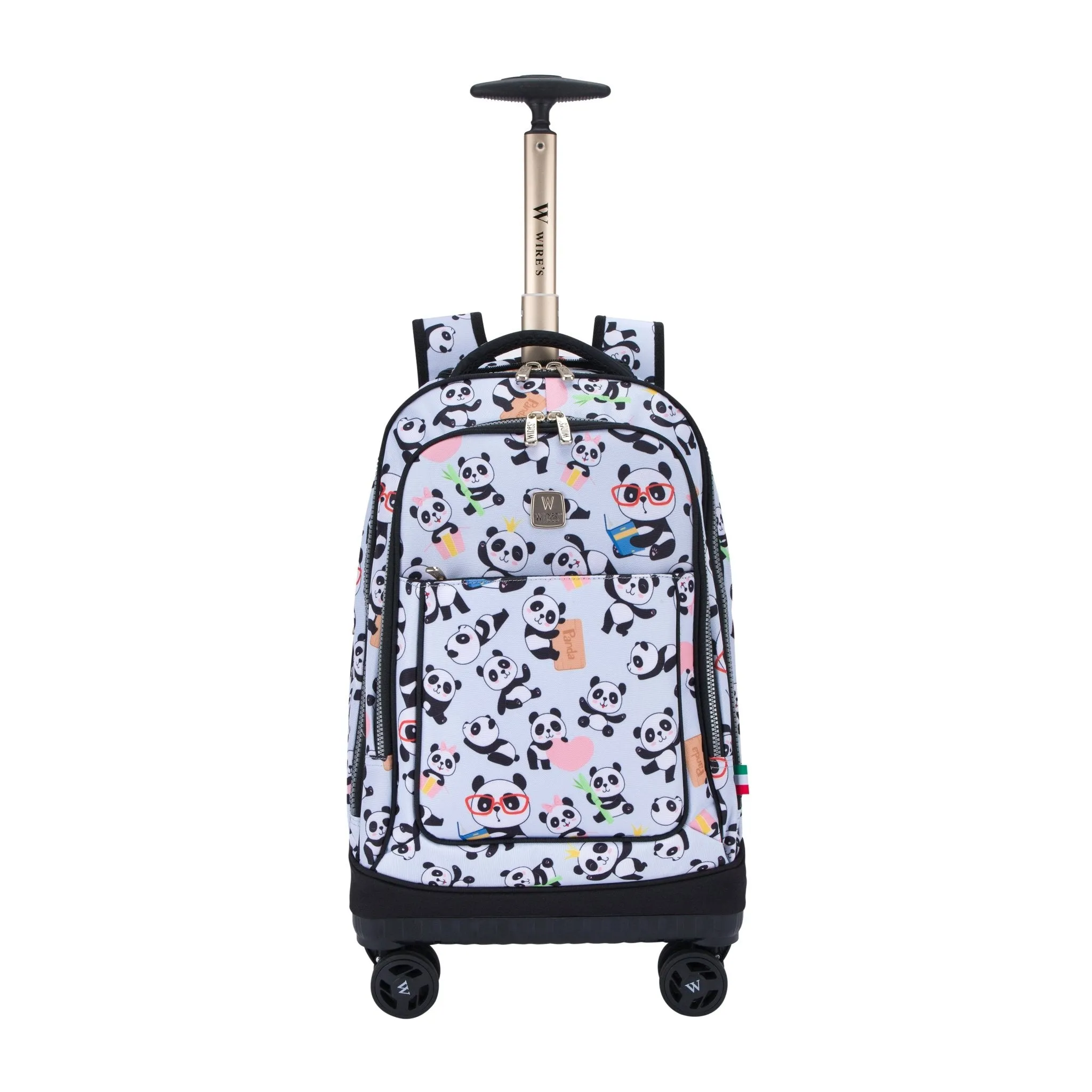 Mist Panda 8-Wheels School Backpack Trolley Set (Lunch bag & Pencil Case)