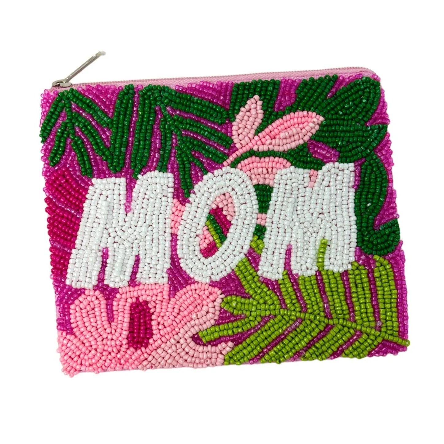 MOM Beaded Pouch Purse