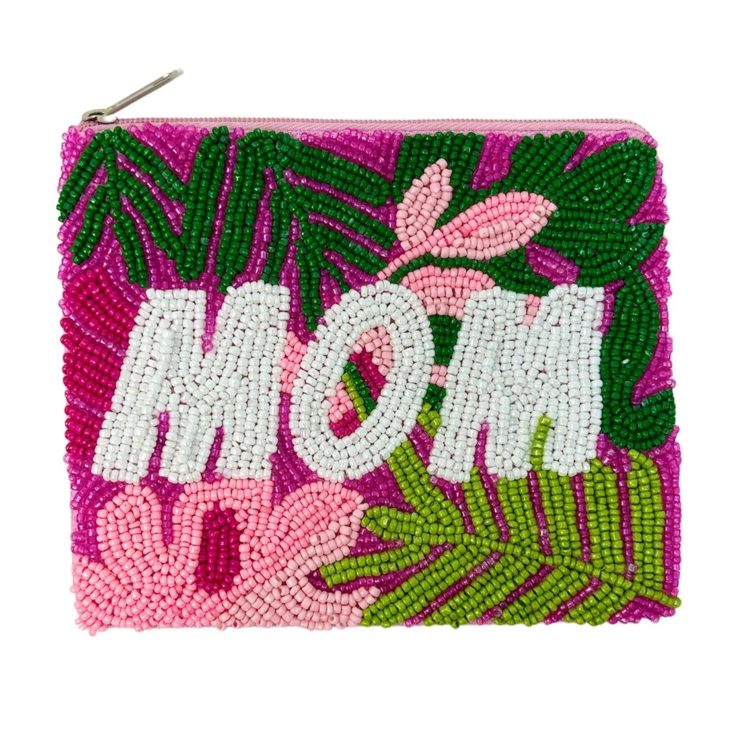 MOM Beaded Pouch Purse