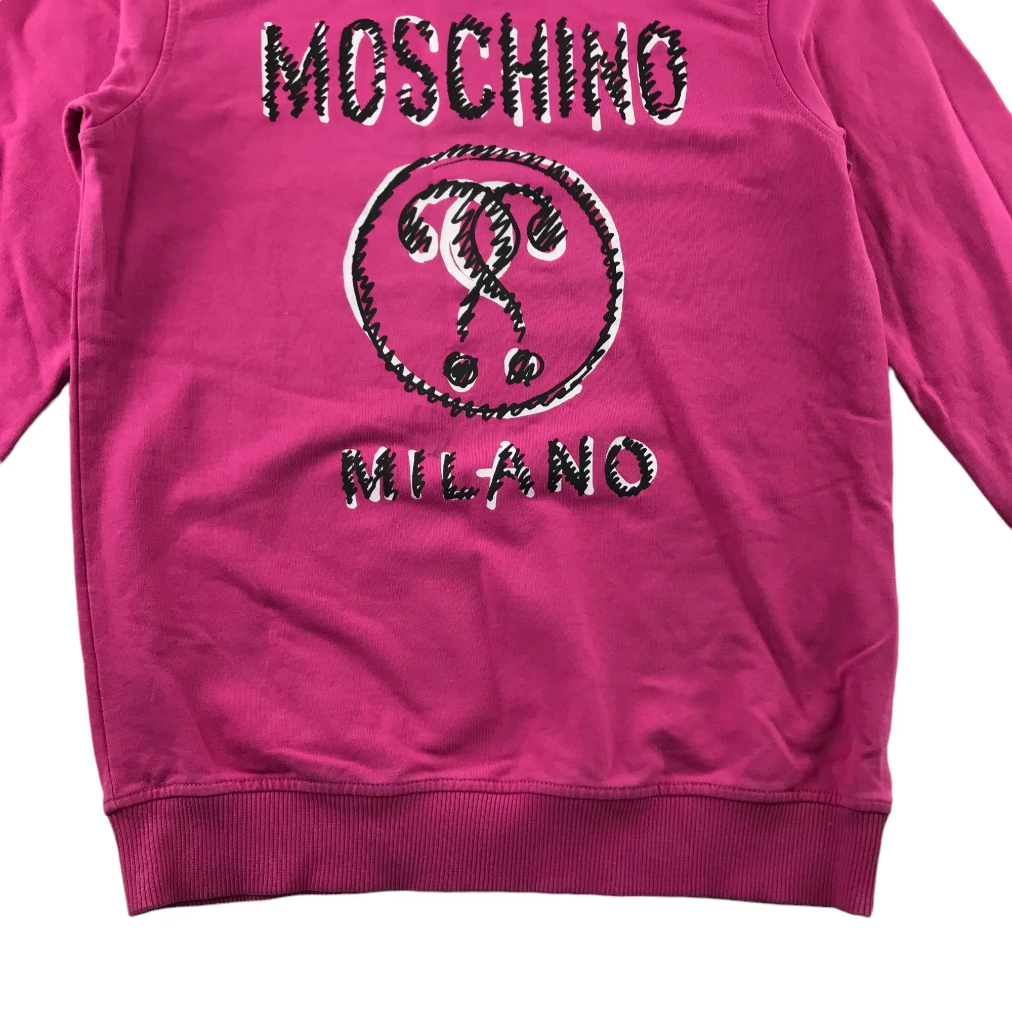 Moschino sweater 12 years pink graphic print casual cotton blend jersey