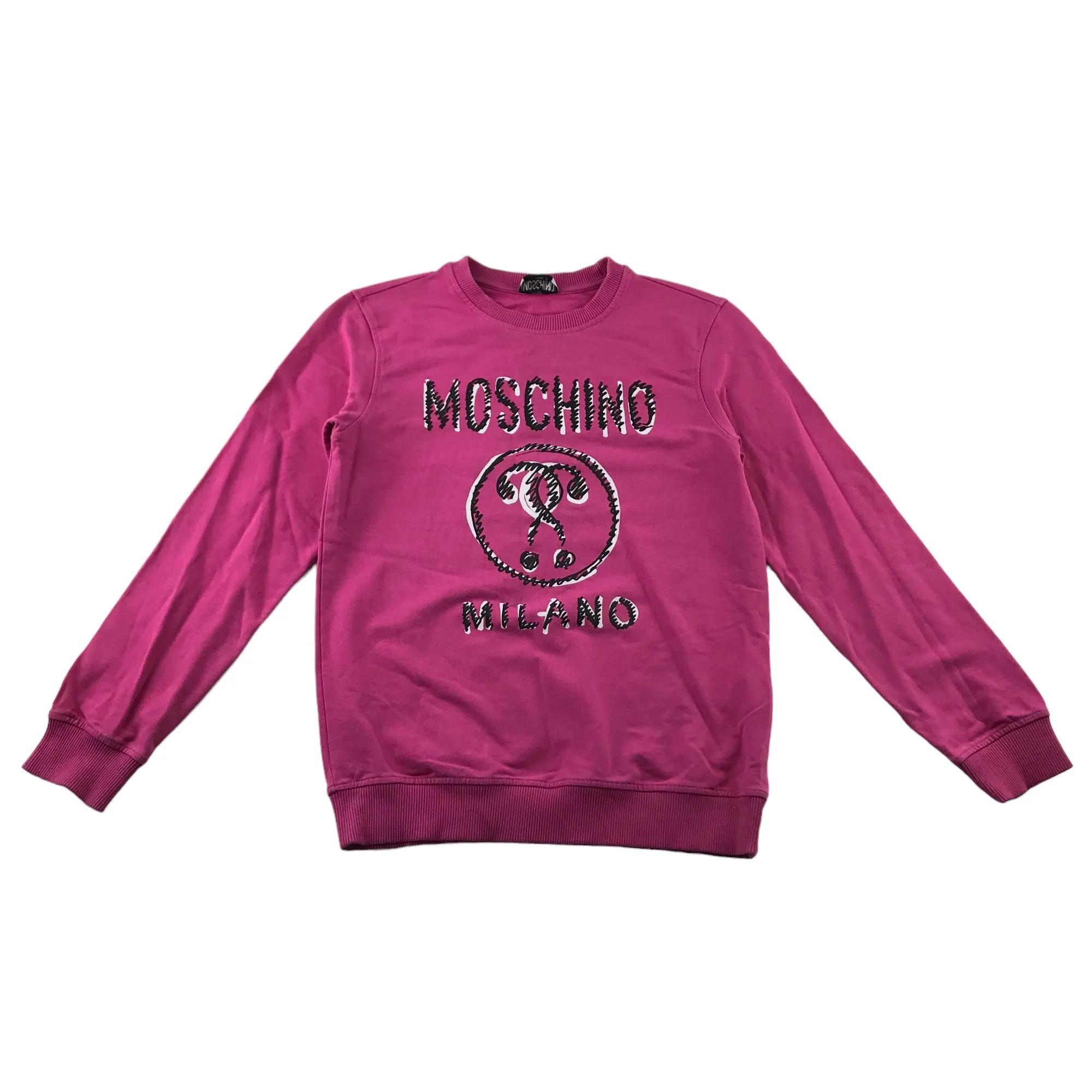 Moschino sweater 12 years pink graphic print casual cotton blend jersey