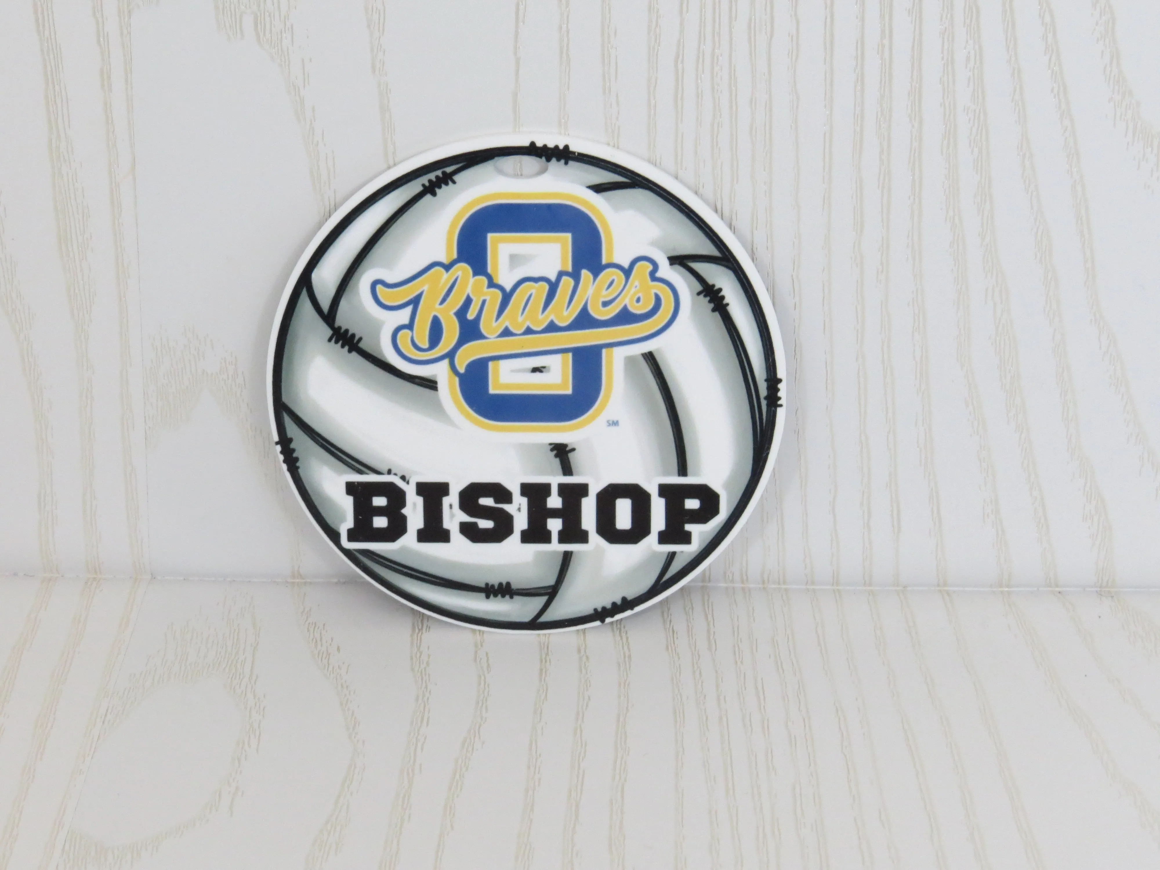 Olentangy Braves High School Volleyball Bag Tag Personalized with Name - Custom Sports Keychain