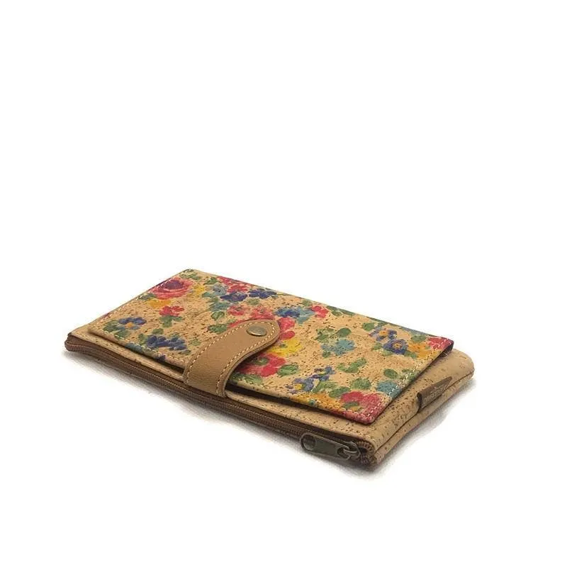 Сork Zip Purse and Vegan Leather Book Wallet in Floral