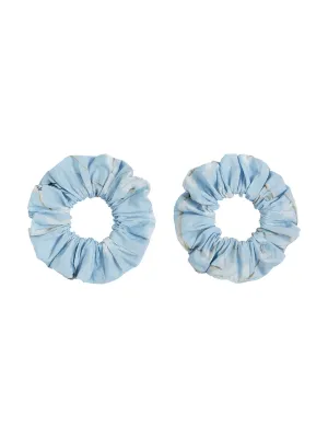 Pale Blue Gardenia Hair Scrunchies