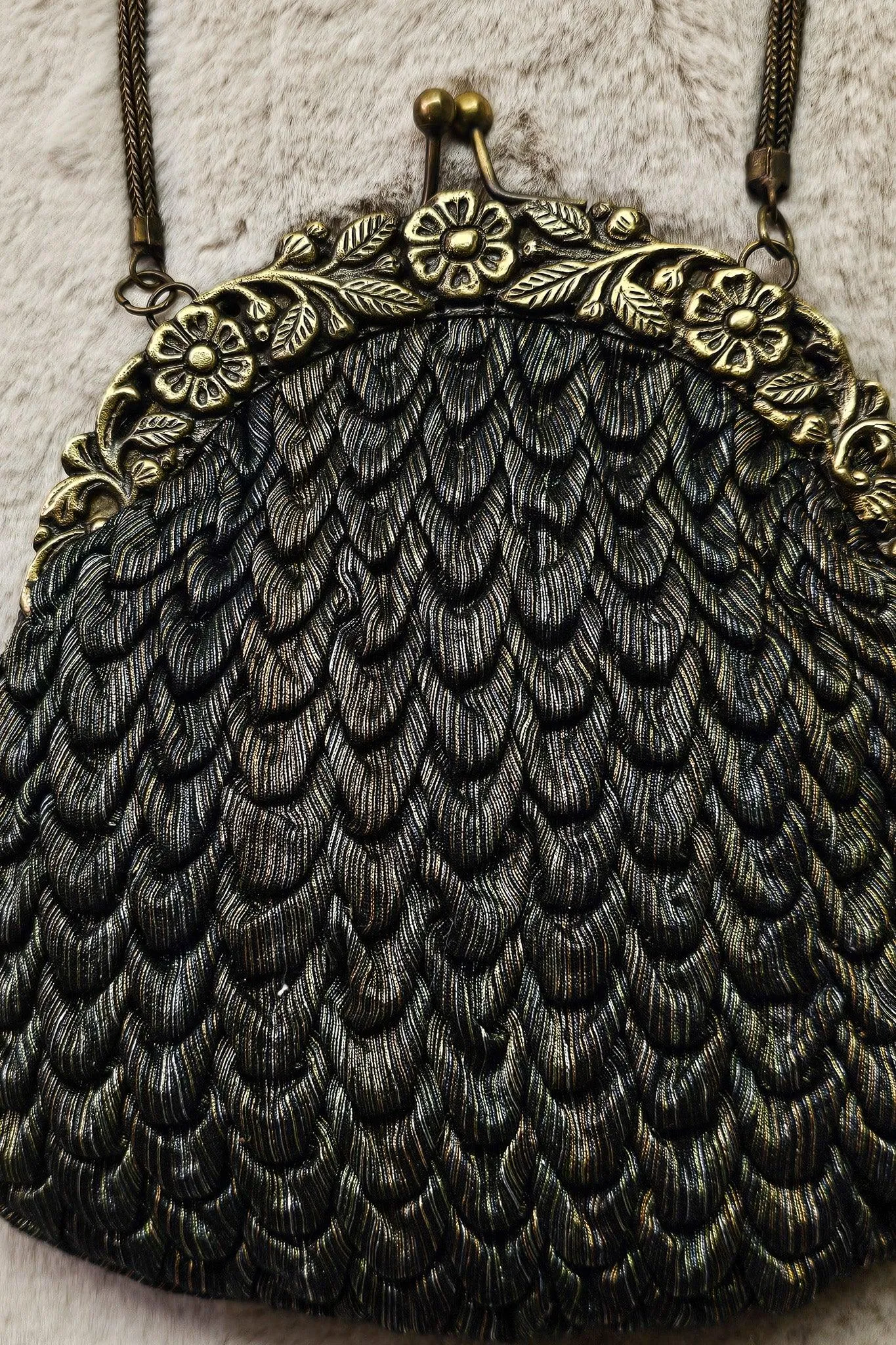 Peacock Puckered Purse